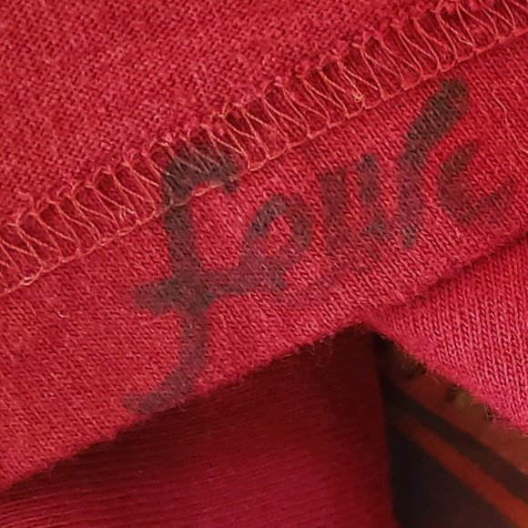 BLUE FISH Red Lagenlook Tunic - Rare Asymmetrical / Hand Printed - Picture 12 of 13